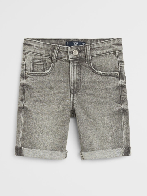 

Mango Kids Boys Grey Washed Slim Fit Denim Shorts