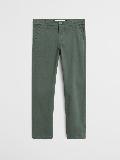 

Mango Kids Boys Olive Green Regular Fit Solid Chinos