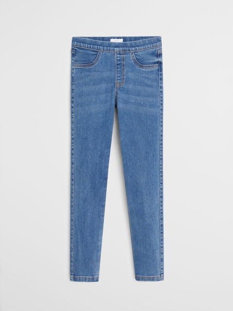 

Mango Kids Girls Blue Regular Fit Washed Denim Jeggings
