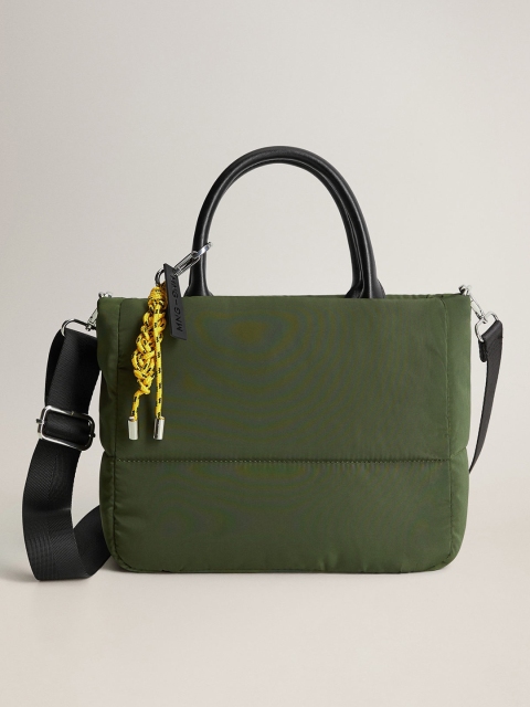 

MANGO Green Solid Handheld Bag