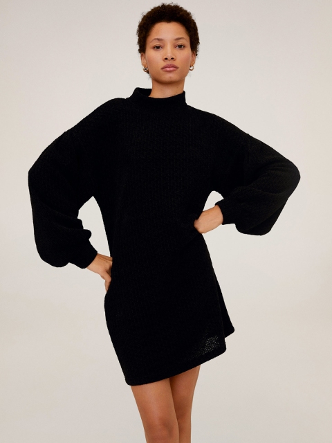 

MANGO Women Black Solid Shift Dress