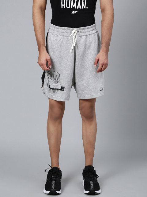 

Reebok Men Grey Melange Solid Mma Core Boxing Shorts