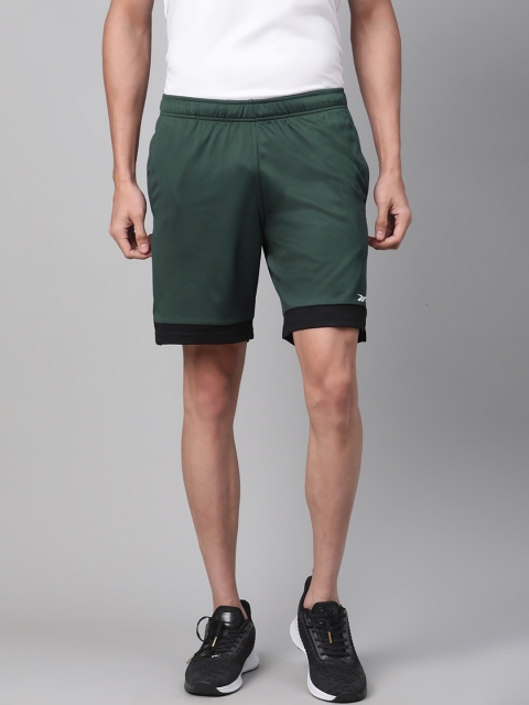 

Reebok Men Teal Green Solid Performance Training Shorts