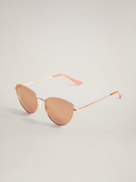 

MANGO Women Oval Sunglasses 67014386, Gold