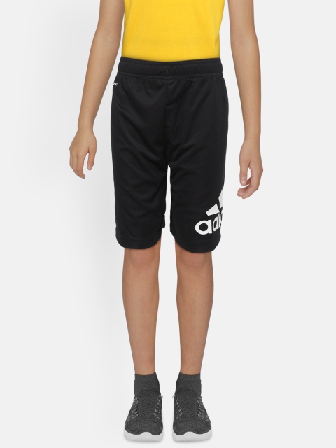 

ADIDAS Boys Black & White Equipment Knit Training Shorts