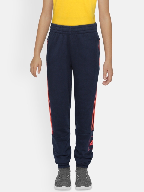 

ADIDAS Boys Navy Blue & Coral Orange Athletics Club French Terry Joggers