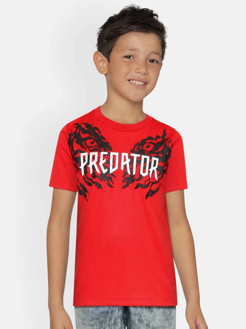 

ADIDAS Boys Red & Black Predator Print Round Neck T-shirt