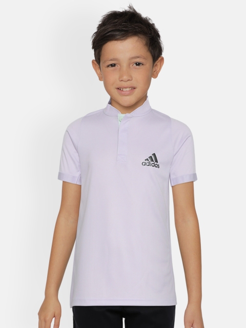 

ADIDAS Boys Lavender Freelift P Aeroready Solid Round Neck Tennis T-shirt