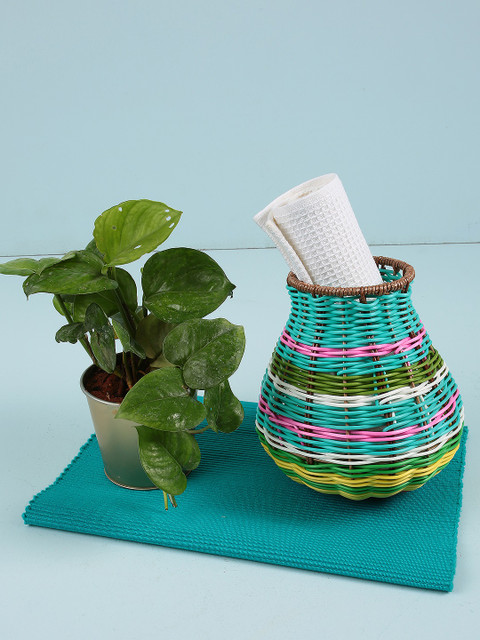 

Chumbak Green & Blue Striped Vibrant Lagoon Basket