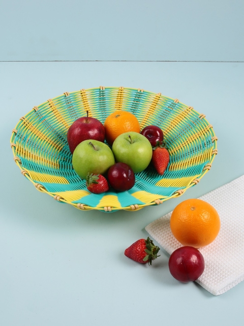 

Chumbak Blue & Yellow Striped Glowing Pool Platter Basket