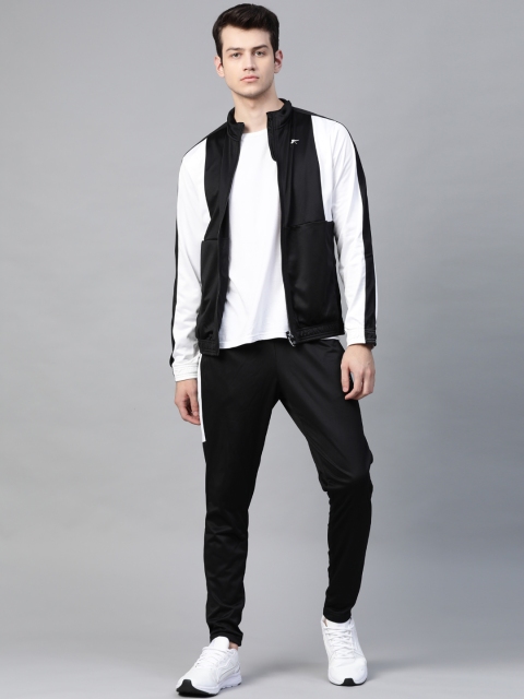 

Reebok Men Black & White Meet You There Colourblocked Tracksuit