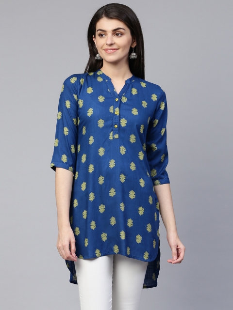 

RANGMAYEE Women Blue & Yellow Printed Tunic