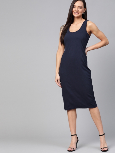 

Mast & Harbour Women Navy Blue Solid Sheath Dress