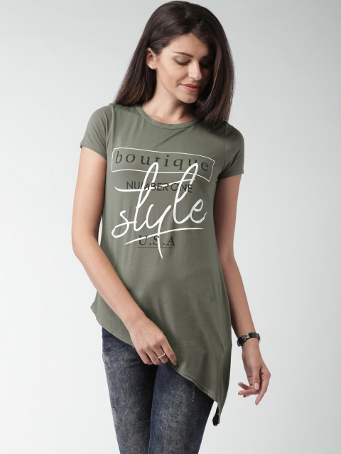 

New Look Olive Green Printed Top