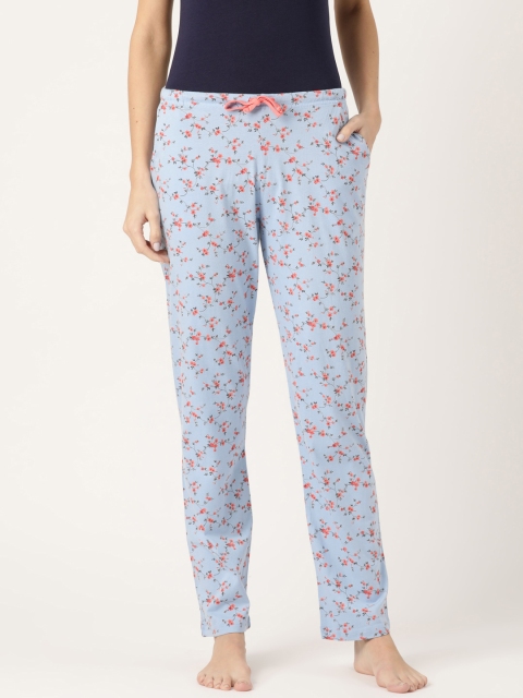 

Kanvin Women Blue & Orange Floral Printed Lounge Pants
