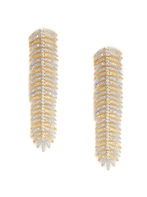 

LAIDA Gold-Plated American Diamond Studded Contemporary Drop Earrings