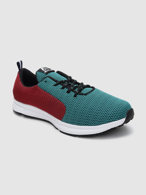 

AVANT Men Teal Green & Red Lightweight Running Shoes