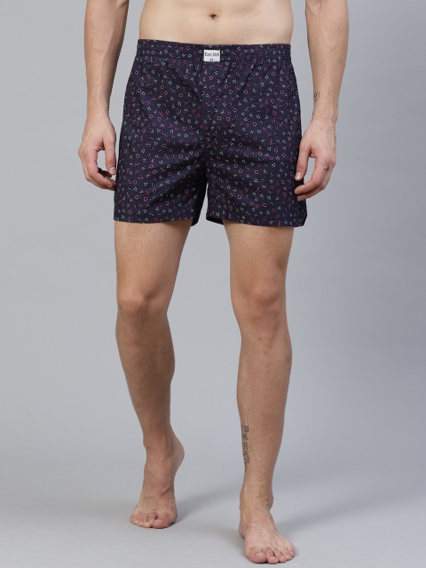 

East Ink Men Navy Blue & Red Printed Pure Cotton Boxers EIBXCO062