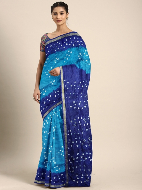 

Pavechas Blue Poly Silk Dyed Bandhani Saree