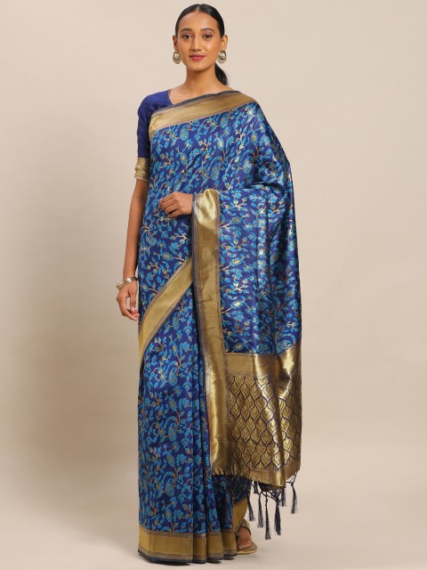 

Mitera Blue Art Silk Woven Design Banarasi Saree