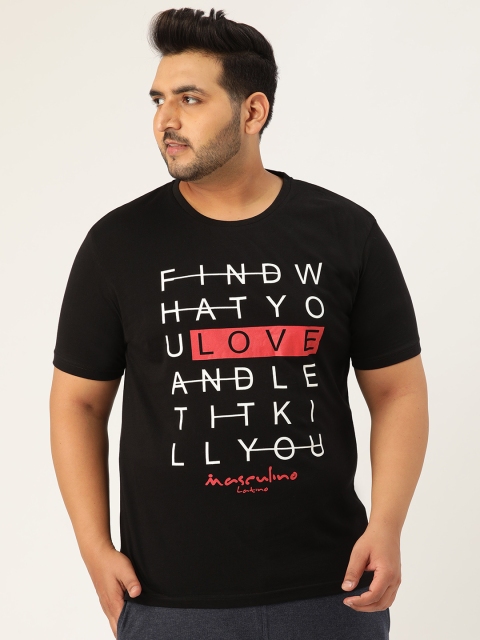 

Masculino Latino Men Black & White Printed Round Neck Gym T-shirt