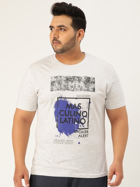 

Masculino Latino Men Off-White Printed Round Neck Sports T-shirt