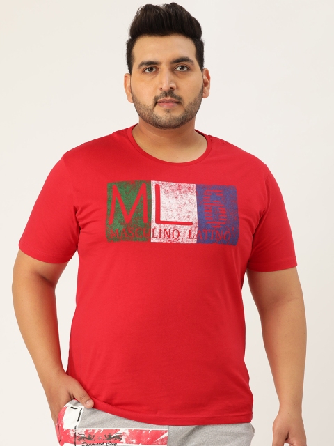 

Masculino Latino Men Red Printed Round Neck Sports T-shirt