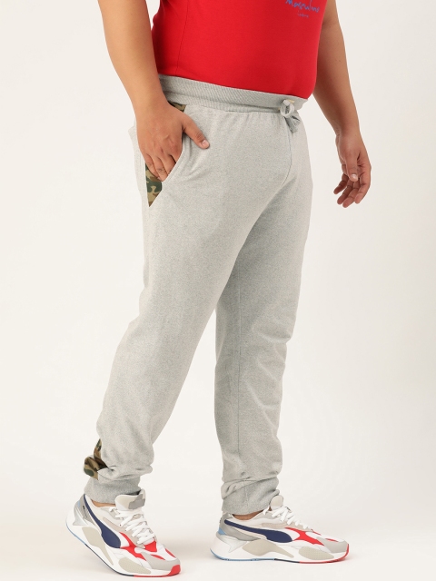 

Masculino Latino Men Grey Melange Solid Plus Size Gym Joggers