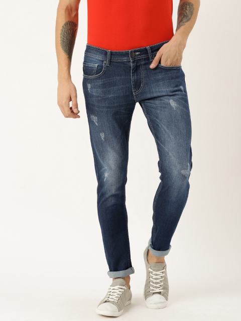 

American Crew Men Blue Slim Fit Mid-Rise Mildly Distressed Stretchable Jeans