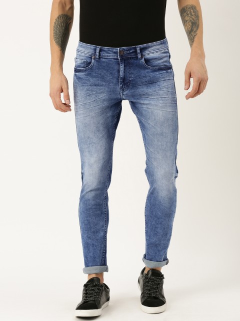 

American Crew Men Blue Slim Fit Mid-Rise Clean Look Stretchable Jeans