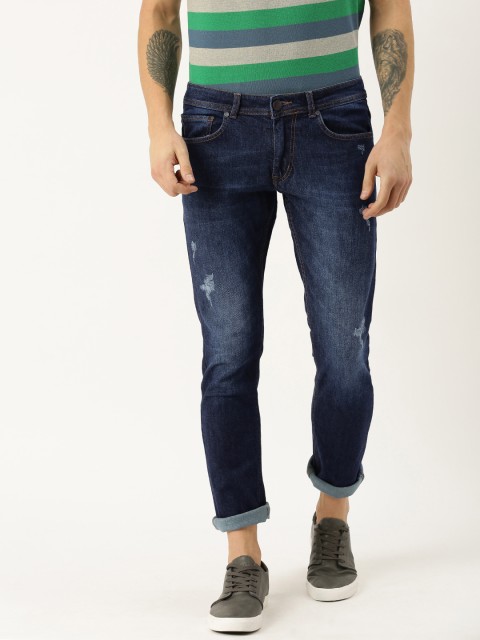 

American Crew Men Blue Slim Fit Mid-Rise Mildly Distressed Stretchable Jeans