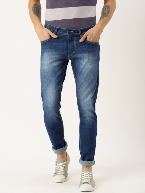 

American Crew Men Blue Slim Fit Mid-Rise Clean Look Stretchable Jeans