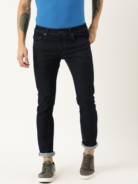 

American Crew Men Blue Straight Fit Mid-Rise Clean Look Stretchable Jeans