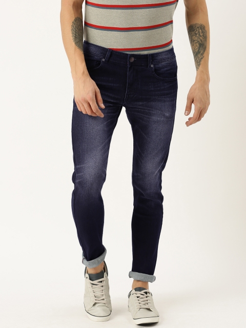 

American Crew Men Blue Slim Fit Mid-Rise Clean Look Stretchable Jeans