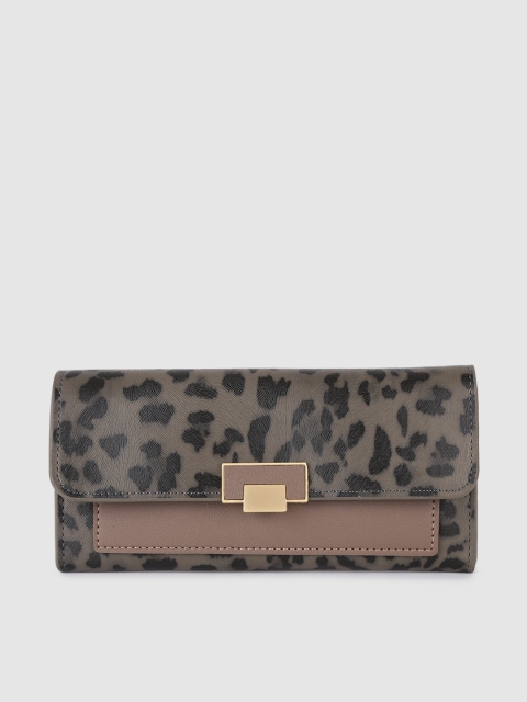 

20Dresses Women Taupe & Black Leopard Print Envelope Wallet