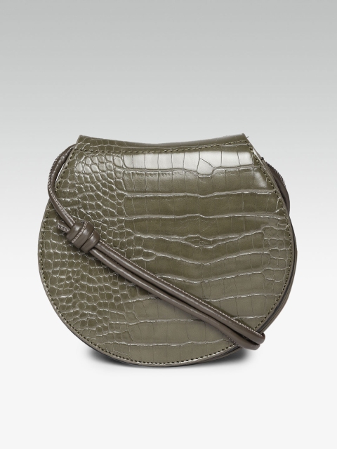 

20Dresses Olive Green Croc Textured Sling Bag