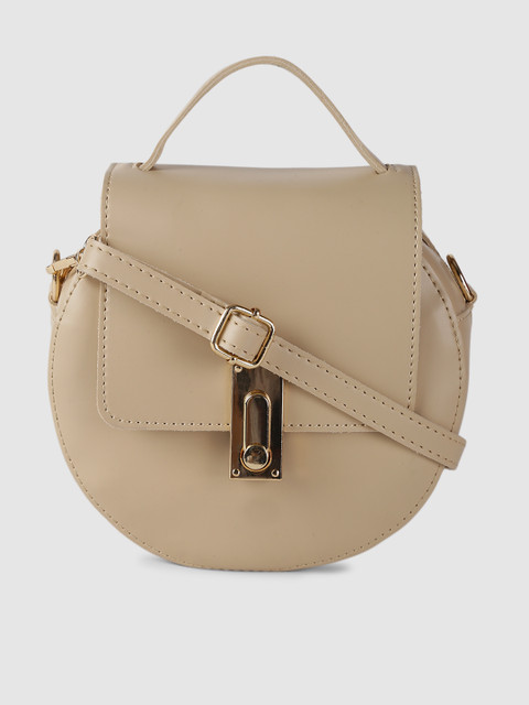 

20Dresses Beige Solid Satchel Bag