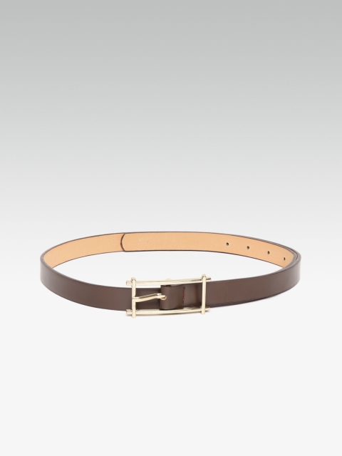 

20Dresses Women Coffee Brown Solid Slim Belt