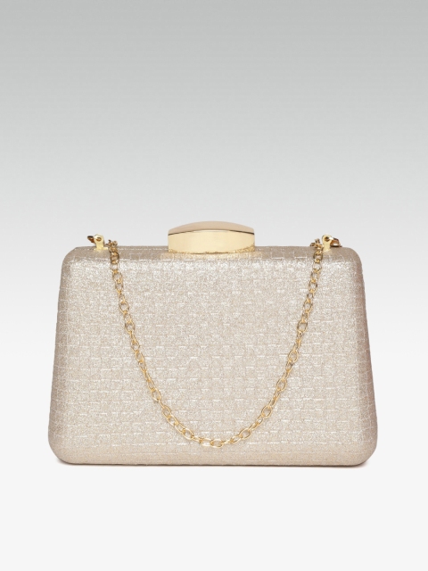 

20Dresses Gold-Toned Textured Box Clutch With Shimmer Detail