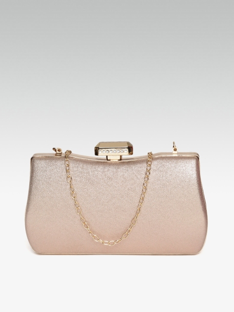 

20Dresses Rose Gold-Toned Solid Box Clutch With Shimmer Detail