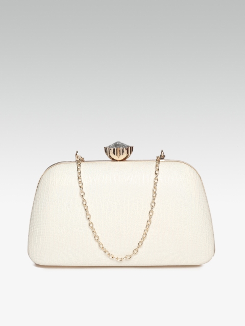 

20Dresses Off-White Textured Box Clutch