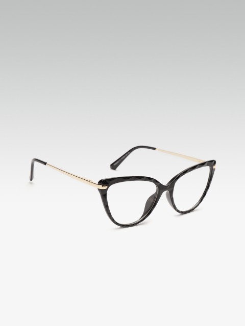 

20Dresses Women Black & Gold-Toned Solid Full Rim Cateye Frames SG0351