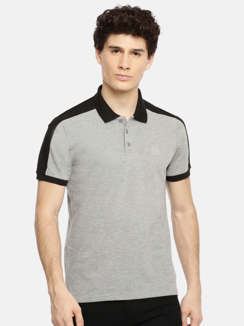 

The Indian Garage Co Men Grey Colourblocked Polo Collar T-shirt