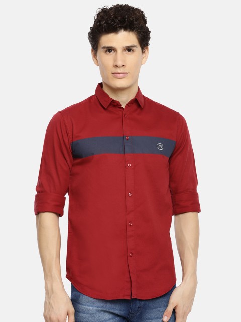 

The Indian Garage Co Men Maroon Slim Fit Solid Casual Shirt