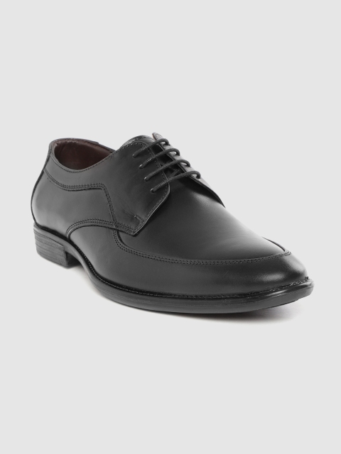 

LOUIS STITCH Men Black Solid Handcrafted Leather Formal Derbys