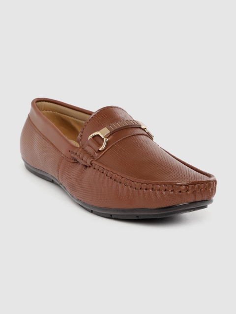 

LOUIS STITCH Men Brown Perforated Handmade Leather Loafers