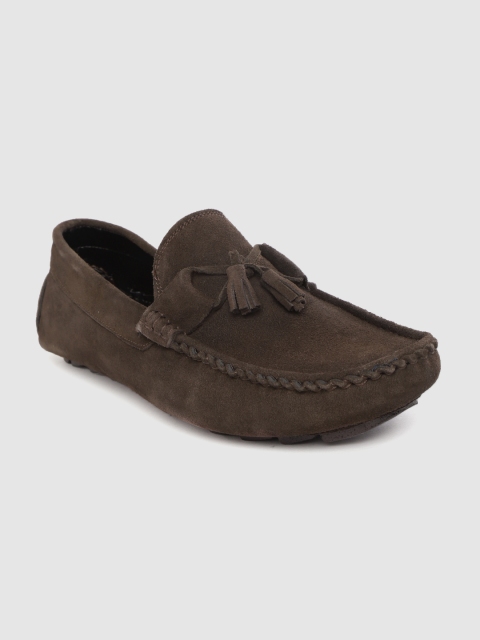 

LOUIS STITCH Men Coffee Brown Handmade Suede Taselled Loafers