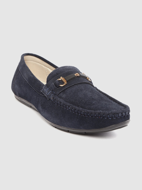 

LOUIS STITCH Men Navy Blue Handmade Suede Loafers