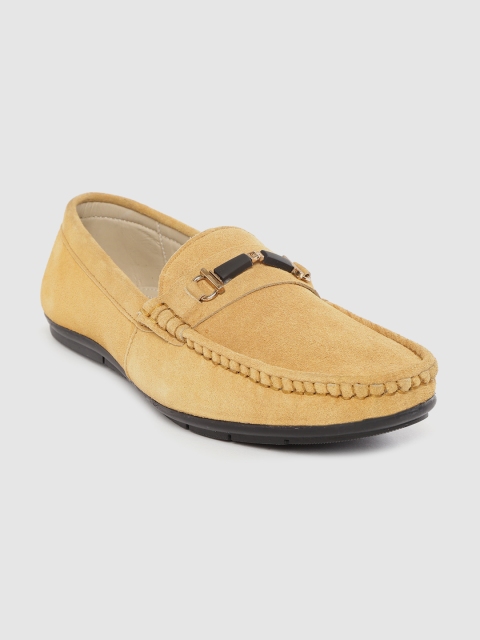 

LOUIS STITCH Men Camel Brown Handmade Suede Loafers