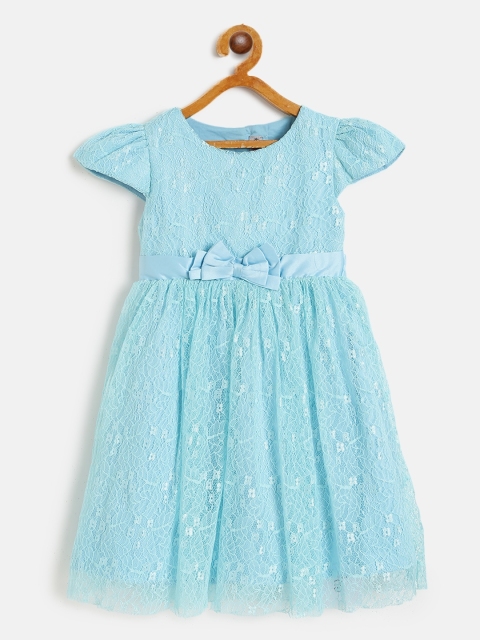 

KidsDew Girls Blue Lace Fit and Flare Dress
